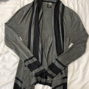 Reserved for buyer- Gray and black drape front sweater-Size medium